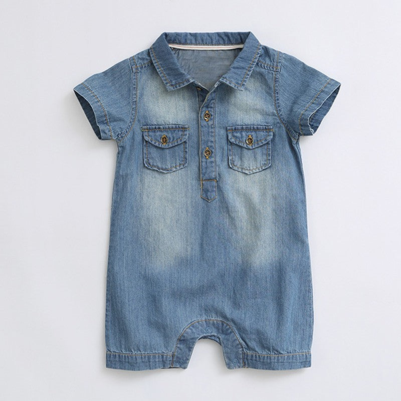 Johnathan Short Sleeve Denim Jumpsuit