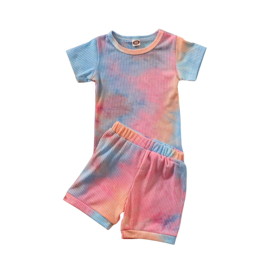 Tie-Dye 2-Piece Biker Short Set